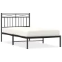 Bed frame with black metal headboard 100x190 cm by , Beds and slatted bases - Ref: Foro24-373685, Price: 67,49 €, Discount: %