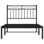 Bed frame with black metal headboard 100x190 cm by , Beds and slatted bases - Ref: Foro24-373685, Price: 67,49 €, Discount: %