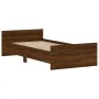 Oak brown engineered wood bed frame 100x200 cm by , Beds and slatted bases - Ref: Foro24-835938, Price: 101,28 €, Discount: %