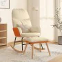 Rocking chair with footrest in cream white fabric by vidaXL, Rocking chairs - Ref: Foro24-3097403, Price: 176,28 €, Discount: %