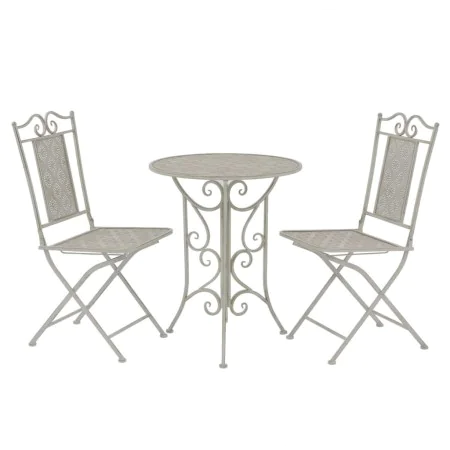 Garden bistro table and chairs 3 pieces gray steel by vidaXL, Garden sets - Ref: Foro24-43153, Price: 220,43 €, Discount: %