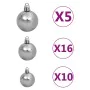 Artificial Christmas tree with hinges 300 LED and balls 240 cm by vidaXL, Christmas trees - Ref: Foro24-3210430, Price: 228,8...