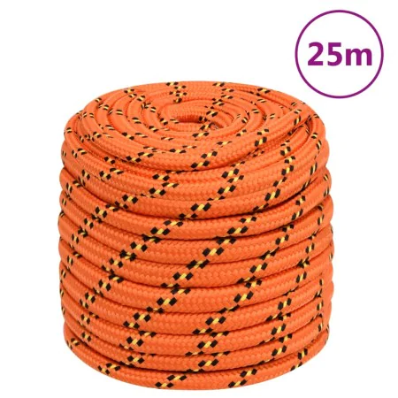 Orange polypropylene boat rope 18 mm 25 m by , Ropes and metal cords - Ref: Foro24-152682, Price: 35,63 €, Discount: %