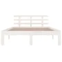 Small double bed frame white solid wood 120x190cm by , Beds and slatted bases - Ref: Foro24-814725, Price: 129,39 €, Discount: %