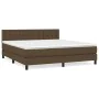 Box spring bed with dark brown fabric mattress 180x200 cm by , Beds and slatted bases - Ref: Foro24-3140396, Price: 514,30 €,...