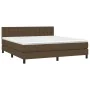 Box spring bed with dark brown fabric mattress 180x200 cm by , Beds and slatted bases - Ref: Foro24-3140396, Price: 514,30 €,...