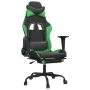 Gaming chair with massage and footrest in black green synthetic leather by , Gaming chairs - Ref: Foro24-345414, Price: 112,5...