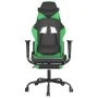 Gaming chair with massage and footrest in black green synthetic leather by , Gaming chairs - Ref: Foro24-345414, Price: 112,5...