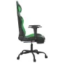 Gaming chair with massage and footrest in black green synthetic leather by , Gaming chairs - Ref: Foro24-345414, Price: 112,5...