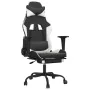 Gaming chair with footrest black white synthetic leather by , Gaming chairs - Ref: Foro24-3143658, Price: 137,99 €, Discount: %