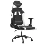 Gaming chair with footrest black white synthetic leather by , Gaming chairs - Ref: Foro24-3143658, Price: 137,99 €, Discount: %