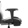 Gaming-Stuhl mit Fußstütze aus schwarzem weißem Kunstleder von , Gaming-Stühle - Ref: Foro24-3143658, Preis: 137,99 €, Rabatt: %