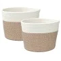 Storage baskets 2 pcs brown and white cotton Ø24x18 cm by , Baskets - Ref: Foro24-358456, Price: 22,25 €, Discount: %