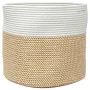 Brown and white cotton storage basket Ø40x35 cm by , Baskets - Ref: Foro24-358468, Price: 22,61 €, Discount: %