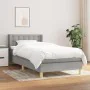 Box spring bed with light gray fabric mattress 80x200 cm by , Beds and slatted bases - Ref: Foro24-3130545, Price: 278,25 €, ...