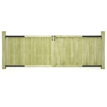 Wooden fence gates, 2 units of impregnated pine, 300x100 cm by vidaXL, garden gates - Ref: Foro24-45339, Price: 204,49 €, Dis...