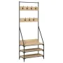 Coat rack with Sonoma oak shoe rack 72x34x184 cm by , Dresser Organizers and Bar Hangers - Ref: Foro24-837828, Price: 76,61 €...