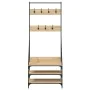 Coat rack with Sonoma oak shoe rack 72x34x184 cm by , Dresser Organizers and Bar Hangers - Ref: Foro24-837828, Price: 76,61 €...