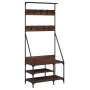 Garderobe aus brauner Eiche mit Schuhregal 80x40x184 cm von , Kommoden-Organizer und Bar-Kleiderbügel - Ref: Foro24-837866, P...