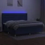 Boxspringbettmatratze und LED-Leuchten aus blauem Stoff 200x200 cm von , Betten und Lattenroste - Ref: Foro24-3139227, Preis:...