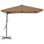 Garden umbrella with steel pole 250x250 cm taupe by vidaXL, Umbrellas - Ref: Foro24-44884, Price: 115,71 €, Discount: %