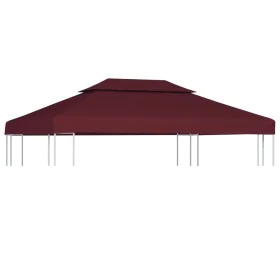 Gazebo awning 2 levels 310 g/m² 4x3 m burgundy by vidaXL, Covers for tents and gazebos - Ref: Foro24-44761, Price: 69,07 €, D...