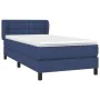 Box spring bed with blue fabric mattress 100x200 cm by , Beds and slatted bases - Ref: Foro24-3126547, Price: 347,00 €, Disco...