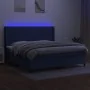 Box spring bed mattress and LED lights blue fabric 200x200 cm by , Beds and slatted bases - Ref: Foro24-3138507, Price: 769,7...