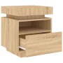 Bedside tables with LED lights 2 pcs Sonoma oak 40x39x48.5 cm by , Nightstands - Ref: Foro24-836789, Price: 109,78 €, Discoun...