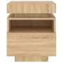 Bedside tables with LED lights 2 pcs Sonoma oak 40x39x48.5 cm by , Nightstands - Ref: Foro24-836789, Price: 109,78 €, Discoun...