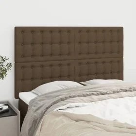 Headboards 4 units dark brown fabric 72x5x78/88 cm by , Headboards and footboards - Ref: Foro24-3116767, Price: 96,44 €, Disc...