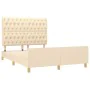 Bed frame with cream fabric headboard 140x200 cm by , Beds and slatted bases - Ref: Foro24-3125305, Price: 253,02 €, Discount: %