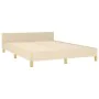 Bed frame with cream fabric headboard 140x200 cm by , Beds and slatted bases - Ref: Foro24-3125305, Price: 253,02 €, Discount: %