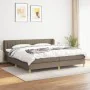 Box spring bed with taupe gray fabric mattress 200x200 cm by , Beds and slatted bases - Ref: Foro24-3126993, Price: 644,22 €,...