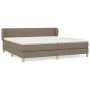 Box spring bed with taupe gray fabric mattress 200x200 cm by , Beds and slatted bases - Ref: Foro24-3126993, Price: 644,22 €,...