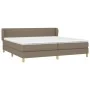 Box spring bed with taupe gray fabric mattress 200x200 cm by , Beds and slatted bases - Ref: Foro24-3126993, Price: 644,22 €,...