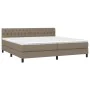 Box spring bed with taupe gray fabric mattress 200x200 cm by , Beds and slatted bases - Ref: Foro24-3140325, Price: 653,63 €,...