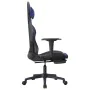 Gaming chair with massage and footrest in black blue synthetic leather by , Gaming chairs - Ref: Foro24-345457, Price: 117,65...