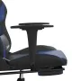 Gaming chair with massage and footrest in black blue synthetic leather by , Gaming chairs - Ref: Foro24-345457, Price: 117,65...