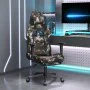 Massage gaming chair with footrest in black and camouflage fabric by , Gaming chairs - Ref: Foro24-345510, Price: 149,87 €, D...