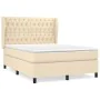 Box spring bed with cream fabric mattress 140x190 cm by , Beds and slatted bases - Ref: Foro24-3128202, Price: 571,74 €, Disc...