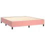 Box spring bed with pink velvet mattress 160x200 cm by , Beds and slatted bases - Ref: Foro24-3129284, Price: 559,76 €, Disco...