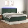 Box spring bed with mattress and LED dark green velvet 200x200cm by , Beds and slatted bases - Ref: Foro24-3139466, Price: 74...