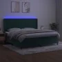 Box spring bed with mattress and LED dark green velvet 200x200cm by , Beds and slatted bases - Ref: Foro24-3139466, Price: 74...