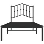 Bed frame with black metal headboard 90x190 cm by , Beds and slatted bases - Ref: Foro24-373781, Price: 67,91 €, Discount: %