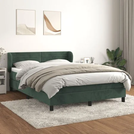 Boxspringbett mit dunkelgrüner Samtmatratze 140x200 cm von , Betten und Lattenroste - Ref: Foro24-3127556, Preis: 454,19 €, R...