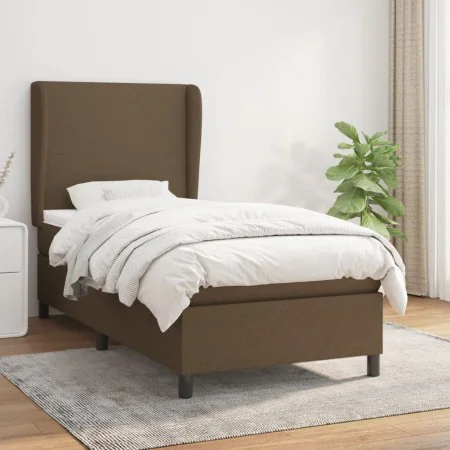 Box spring bed with dark brown fabric mattress 80x200 cm by , Beds and slatted bases - Ref: Foro24-3127760, Price: 328,32 €, ...