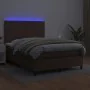 Boxspringbett mit Matratze und LED-braunem Kunstleder 140x200 cm von , Betten und Lattenroste - Ref: Foro24-3135828, Preis: 4...