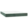 Cama box spring colchón y LED terciopelo verde oscuro 140x200cm de , Camas y somieres - Ref: Foro24-3136008, Precio: 545,64 €...