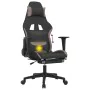 Massage gaming chair with footrest in black and taupe gray fabric by , Gaming chairs - Ref: Foro24-345503, Price: 138,74 €, D...